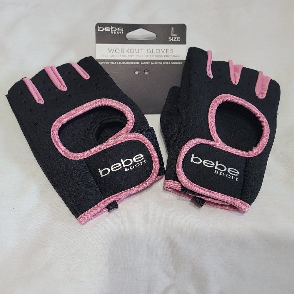 BEBE fingerless workout fitness gloves NWT  839